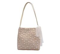 Summer Daisy Women's Bag Chain Bag Shoulder Ambassador Leather Trousers with Chain with Pockets, White, One Size
