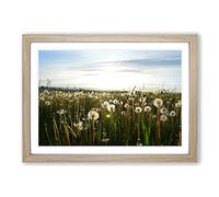 Summer Dandelion Landscape Framed Print | A2 Oak Framed Wall Art | Ready to Hang | Modern Landscape Picture | Living Room Bedroom Lounge Office
