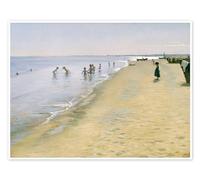 Summer Day at the South Beach, Skagen Poster by Peder Severin Krøyer 70 x 50 cm Beige Wall art Wall decor