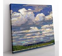 Summer Day by Tom Thomson Classic Painting Canvas Wall Art Print Ready to Hang, Framed Picture for Living Room Bedroom Home Office Décor, 50x50 cm (20x20 Inch)