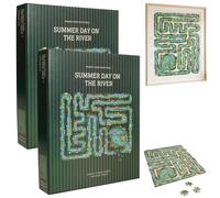 Summer Day on The River All-Edge Jigsaw Challenge, Every Piece is a Challenge, Unique Puzzle，Unique River Themed Jigsaw High Difficulty Artwork, Challenging Puzzle Game for Family Time (2pcs)