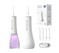 [Summer Deals - Free Next-Day Delivery]BAIR CARE M11 Water Flosser with UV Sanitization (99.9% Bacteria Removal), 360ml Extra Large Tank, Nozzle Storage, Rechargeable USB-C, 30-Day Battery Life, 4 Cle
