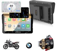 [Summer Deals - with Next-Day Delivery] Carpuride W702BS Pro Motorcycle Carplay Screen with Native Wonder Wheel for BMW Motorbike, Wireless CarPlay & Android Auto, 7" Waterproof Touchscreen, Dual Blue