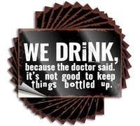 Summer Decal Aesthetic Decals, Stuff for Room Cute Pattern Design for Mom Notebook | Water Removable Vinyl We Drink Because The Doctor Said(6X9CM)