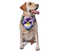 Summer Dog Bandanas Adjustable Kerchief Triangle Bibs Scarf Washable Soft Pet Bandanas for Medium Large Puppy Cats Pet Pansy Perfection Costume Accessories Decoration