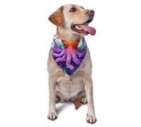 Summer Dog Bandanas Adjustable Kerchief Triangle Bibs Scarf Washable Soft Pet Bandanas for Medium Large Puppy Cats Pet Colorful Octopus Costume Accessories Decoration