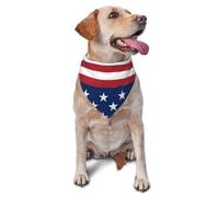 Summer Dog Bandanas Adjustable Kerchief Triangle Bibs Scarf Washable Soft Pet Bandanas for Medium Large Puppy Cats Pet American Flag Stars Stripes Costume Accessories Decoration