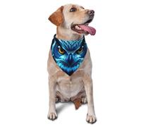 Summer Dog Bandanas Adjustable Kerchief Triangle Bibs Scarf Washable Soft Pet Bandanas for Medium Large Puppy Cats Pet Blue Owl Costume Accessories Decoration