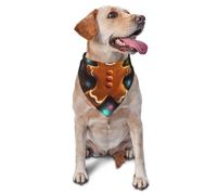 Summer Dog Bandanas Adjustable Kerchief Triangle Bibs Scarf Washable Soft Pet Bandanas for Medium Large Puppy Cats Pet Gingerbread Man On Wooden Board Costume Accessories Decoration