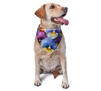 Summer Dog Bandanas Adjustable Kerchief Triangle Bibs Scarf Washable Soft Pet Bandanas for Medium Large Puppy Cats Pet Pansy Perfection Costume Accessories Decoration