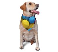 Summer Dog Bandanas Adjustable Kerchief Triangle Bibs Scarf Washable Soft Pet Bandanas for Medium Large Puppy Cats Pet Brightly Colored Spheres Costume Accessories Decoration