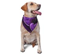 Summer Dog Bandanas Adjustable Kerchief Triangle Bibs Scarf Washable Soft Pet Bandanas for Medium Large Puppy Cats Pet Purple Hearts Costume Accessories Decoration