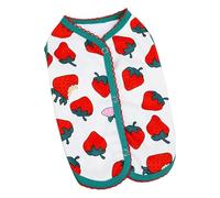 Summer Dog Clothes, Clothes for Dogs, Soft, Sleeveless Dog Clothes with Strawberry Pattern Design, Comfortable Pet Shirts with Press Stud on the Back, Fashionable Everyday Clothes for Outdoor and