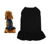 Summer Dog Clothes Single Color Dog Dress Fancy Tutu Pet Dress Skirt Bowknot Wedding Dresses Fashion Pretty Chihuahua Clothes For Pomeranian Pug Teddy black,M