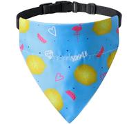 Summer Dog Cooling Bandana Collar - Quick-Drying Scarf with Holiday Hawaii Fruit Pattern for Small to Large Pets (Blue, Medium)