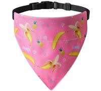 Summer Dog Cooling Bandana Collar - Quick-Drying Scarf with Holiday Hawaii Fruit Pattern for Small to Large Pets (Pink, Large)