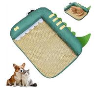 Summer Dog Cooling Mat,Self-Cooling, Dinosaur-shaped Pet Cooling Mat with Soft-padded Backrest,Breathable Coolings Crate Pad Indoor for Small Medium Large Dogs and Cats Coolings & Relieving Heat