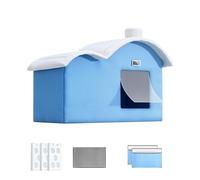 Summer Dog Cooling Shelter, Foldable Indoor Cat Cooling House with Thermometer, Portable Insulated Pet House with Absorbent Bags and Ice Pack