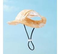 Summer Dog Sun Hat, Stylish Dog Sports Hat Sun Protection Dog Baseball Cap Adjustable Summer Visor for Small Dogs, Puppies, Cats (S-Yellow)