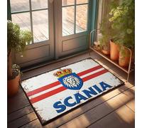 Summer Door Mat Outdoor Scania: Crowned Lion On Red And White Stripes Doormat Backyard Decor Music Decor(40X60CM)