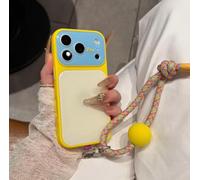 Summer Dopamine Phone Case, Summer Vibe Dopamine Contrast Color Phone Case for iPhone 17/16/15/14/13 Pro Max, Jelly Liquid Silicone (Yellow-B,for 14 Pro Max)