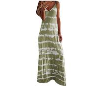Summer Dress Women's Long Boho Beach Dress Large Sizes Sexy Dress Patterned Skater Dress Shoulderless Spaghetti Strap Casual Dress Loose Shirt Dress Comfortable Vintage Maxi Dress / Wrap Dress, khaki,