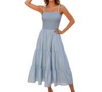 Summer Dress Women's Long Spaghetti Straps Dress Women's Dresses Lightweight Sleeveless Mini Dress A-line Dress Plain Swing Elegant Ball Dress Flowing Tunic Dress Comfortable Casual Dresses Party