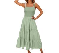 Summer Dress Women's Long Spaghetti Straps Dress Women's Dresses Lightweight Sleeveless Mini Dress A-line Dress Plain Swing Elegant Ball Dress Flowing Tunic Dress Comfortable Casual Dresses Party