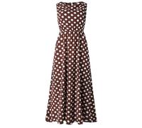 Summer Dress Women's Summer Dresses Summer Maxi Dress for Women O-Neck Polka Dot Sleeveless A-line Pleated Loose Ruched Flowing Casual Tank Dress Winter Black, coffee, M