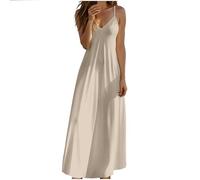 Summer Dresses for Women 2025 Vacation Casual Plus Size Maxi Sun Dress Trendy Flowy Beach Long Spaghetti Strap Wine Dress for Women UK Size S-XXL