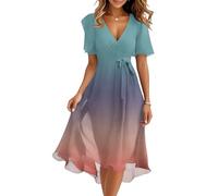 Summer Dresses for Women UK Beach Dress Shirt Midi Wedding Women's Petite Denim Dress Tee Shirt Dresses Athletic Ladies Black for Funeral Going Out Maxi Size 18-20, Saffron L