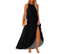 Summer Dresses for Women UK Denim Wrap Clothes Sparkly Dress Swing Blue Black Dresses for Women UK Off The Shoulder Dress Womens Evening Silk Alemais Viscose, Black L