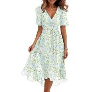 Summer Dresses for Women UK Maxi Short Sleeve Flowy Casual Beach Dress Prom Teenagers Petite Shirt Fringe Bodycon Womens Dresses Size 12 Summer Dress Punk Vintage 50'S Women 1-Mint Green,XXL