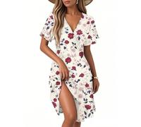 Summer Dresses for Women UK Midi Short Sleeve Flowy Casual Beach Dress Sequin Maxi Women's Corset Smock Going Out Women's Dress Alternative Clothing Long Black for Women Blue 2-White,XXL