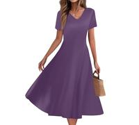 Summer Dresses for Women UK Shirt Dress Boho Evening Womens Special Occasions Roman Womens Holiday Clothes Dresses for Teenagers 1940 Women UK Dress Midi Occasion Weddings Next, Purple M