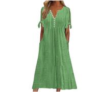 Summer Dresses for Women UK Today's Deals of The day Maxi Long Dress with Pockets 2024 Beach Dress Ladies Trendy Tunic Dresses Activewear Dresses for Vacation Party Cocktail Formal Work Wedding