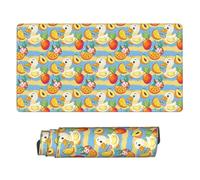 Summer Duck Fruit Yellow Blue Stripes Mouse Pad Extra Large Rubber Mousepads for Office Gaming Home 15.8 x 29.5 Inch