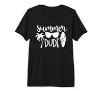 Summer Dude Surfing Beach Cool Palm Tree Surfer Premium T-Shirt