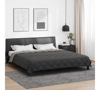 Summer Duvet 200x200 cm Light Grey & Anthracite Microfiber Quilted Breathable