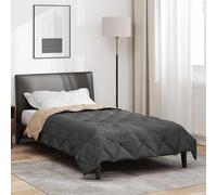 vidaXL Summer Duvet Anthracite and Taupe 200 x 135 cm Microfiber