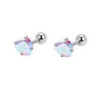 Summer Earrings Earrings, Silver Western Earrings 8mm Heart Shaped Multicolor Stainless Steel