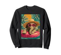 Summer Elephant with Sunglasses Tropical Animal Pool Party Sweatshirt