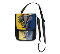 Summer Elephants Yellow Navy Travel Wallet Passport Holder Passport Wallet Slim Lightweight Crossbody Bag with Adjustable Strap