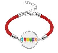Summer English Word Popsicles Ice Lucky Red String Bracelet Rope Bracelet Handmade
