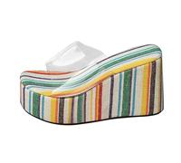 Summer Extra Wide Fit Platform Sandals for Women Women's Europe And The US Foreign Trade Thick Bottom Slope With A Slippers Female High Heeled Light Blue Heels Sandals Womens Sandles (Yellow,5.5)