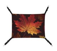 Summer Fall Autumn Leaves Printed Pet Hammock for Cage Hanging Pet Hammock Bed with Metal Hooks for Guinea Pigs, Hamsters, Gerbils, Kittens, Cat Cages