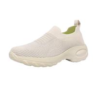 Summer Fashion Leisure Running Shoe Women,Casual Soft Sole Breathable Shoes,Ladies Laceless Fitness Shoes,Good Grip,Suitable for Different Outdoor Terrains Off-White