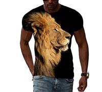 Summer Fashion Lion Graphic T Shirts for Men 3D Animal Pattern Print T-Shirts