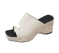 Summer Fashion Platform Slippers Breathable Toe Post Sandals Comfortable Casual Beach Slides Lightweight Breeze for Sunny Days