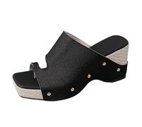 Summer Fashion Platform Slippers Breathable Toe Post Sandals Comfortable Casual Beach Slides Lightweight Breeze for Sunny Days